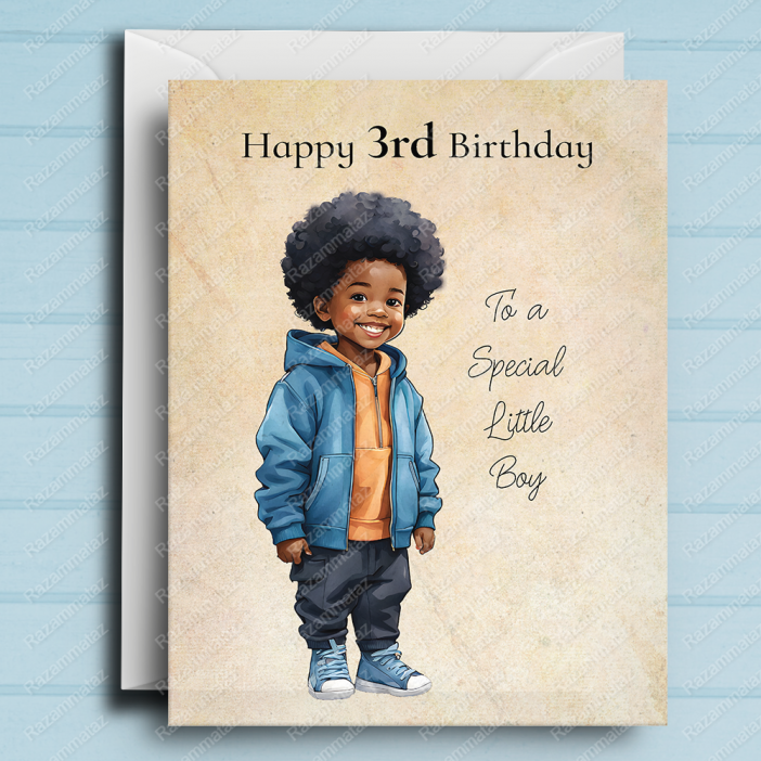 Black Boy Birthday Card L
